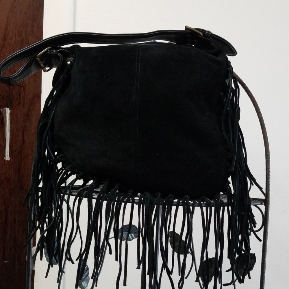 Black swede ladies handbag